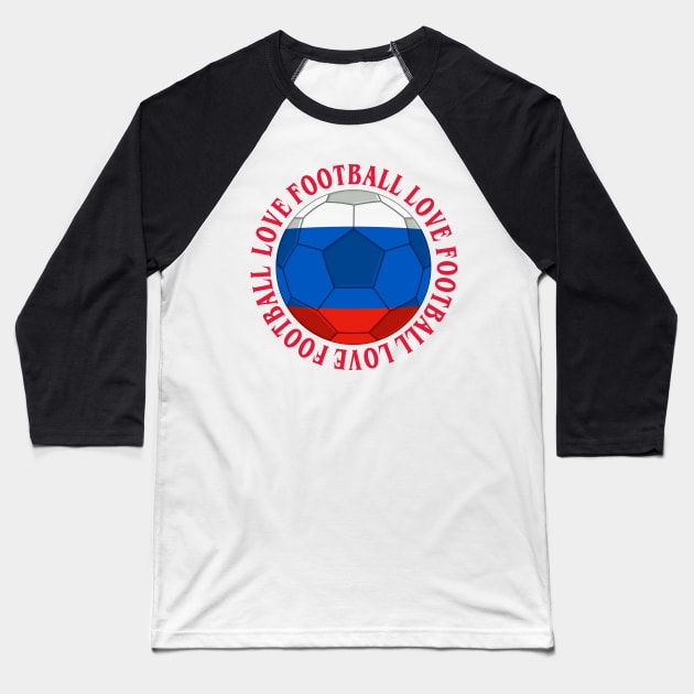 RUSSIA- Russian Tricolour Football Soccer Icon Baseball T-Shirt by IceTees